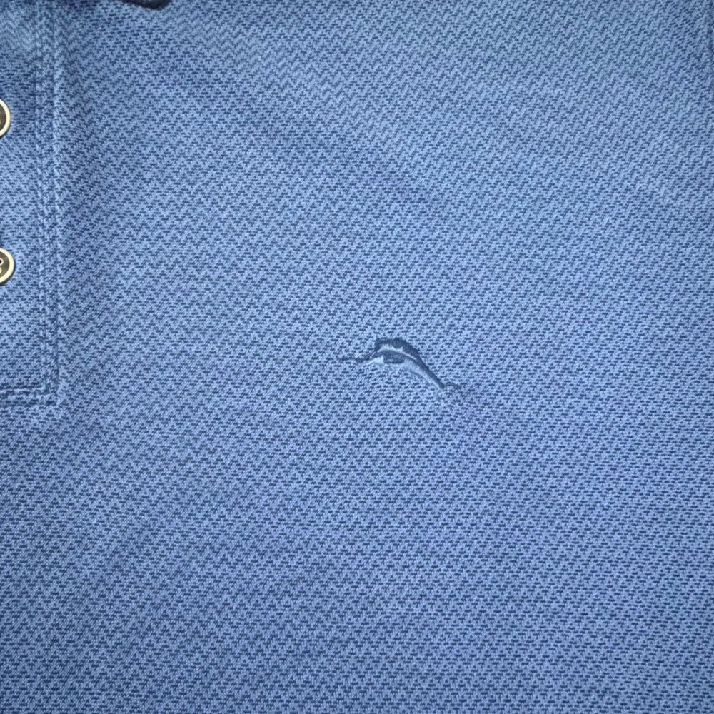 Tommy Bahama Mens Emfielder Polo Shirt XL Blue Modal Blend Short Sleeve Marlin - Picture 8 of 11